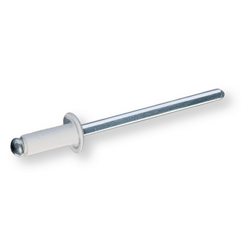 Remache estándar aluminio/acero blanco, medidas 4x14 mm